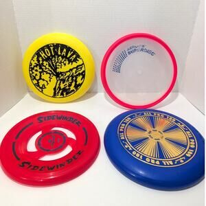Vtg Frisbee Flying Disc Lot of 4 Wham-O Sidewinder All Pro 100 Imperial Hot Lava